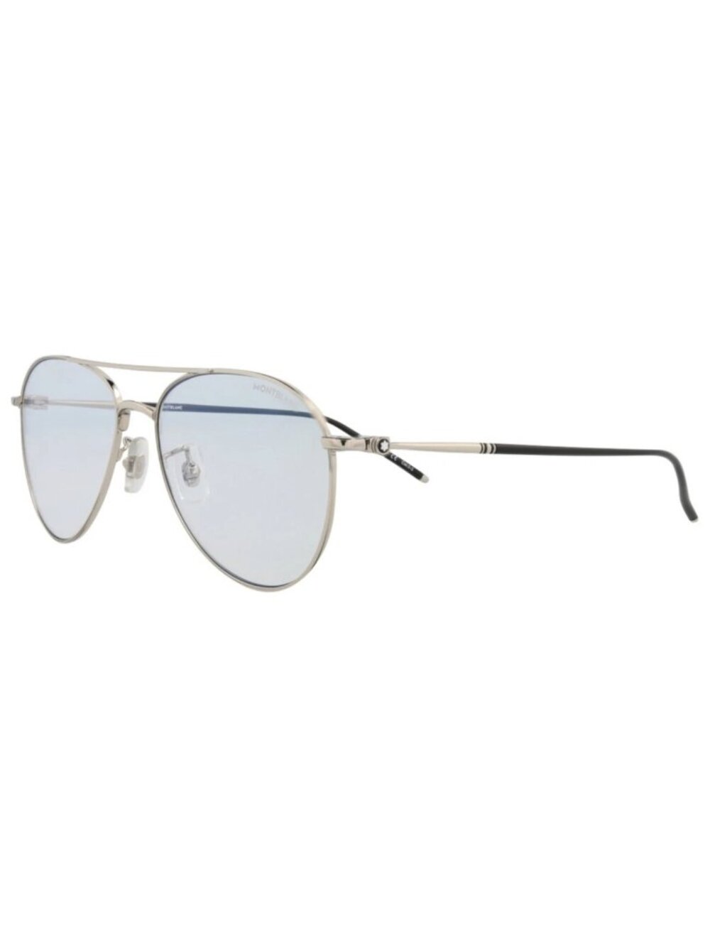 New Montblanc Women's Sunglasses Aviator Metal Frame Mens Silver Silver